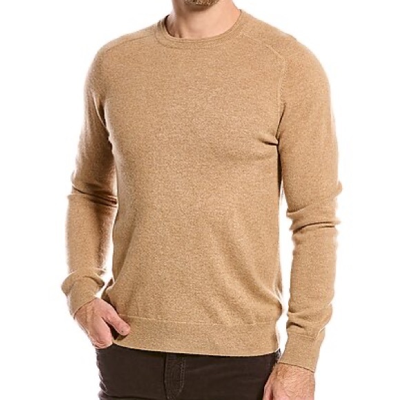 NWT Magaschoni 100% Cashmere Men’s Crewneck Sweater Size Large in Autumn Camel